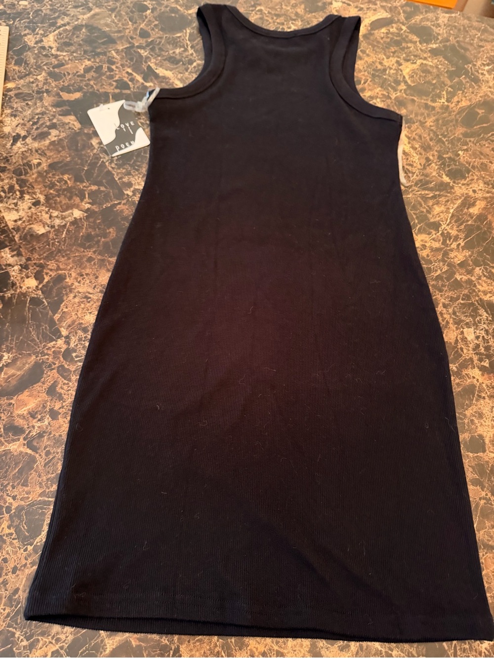 NWT Love Poem Black Ribbed Sleeveless Midi Tank Dress Women’s Size L - Picture 3 of 6